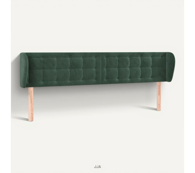 Tête De Lit Avec Oreilles Vert Foncé 183x23x78/88 Cm Velours