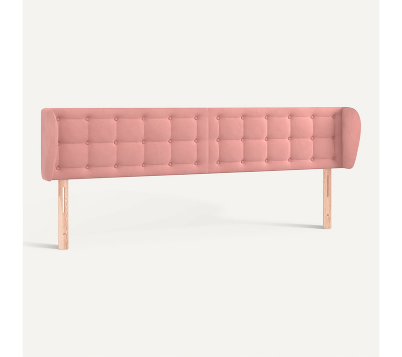 Tête De Lit Avec Oreilles Rose 203x23x78/88 Cm Velours
