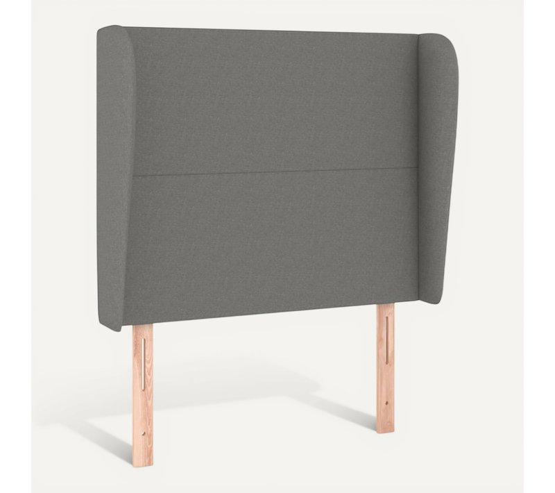 Tête De Lit Avec Oreilles Gris Foncé 83x23x118/128 Cm Tissu