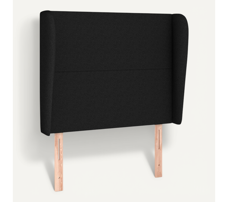 Tête De Lit Avec Oreilles Noir 83x23x118/128 Cm Tissu
