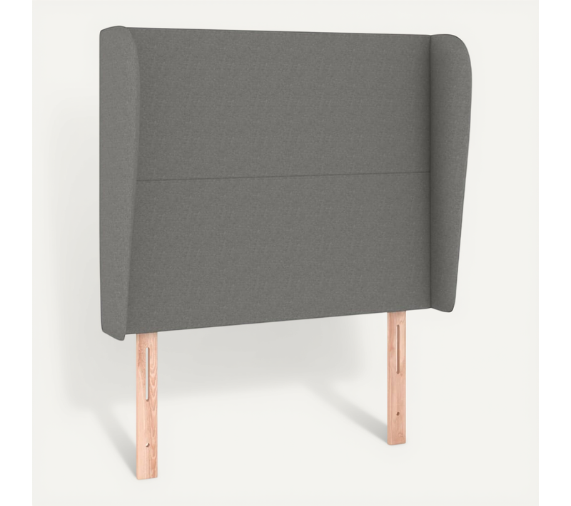 Tête De Lit Avec Oreilles Gris Foncé 93x23x118/128 Cm Tissu