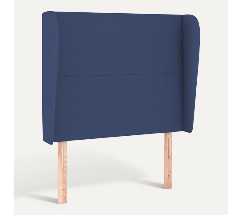Tête De Lit Avec Oreilles Bleu 93x23x118/128 Cm Tissu