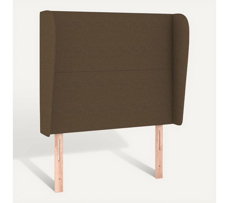 Tête De Lit Avec Oreilles Marron Foncé 103x23x118/128 Cm Tissu