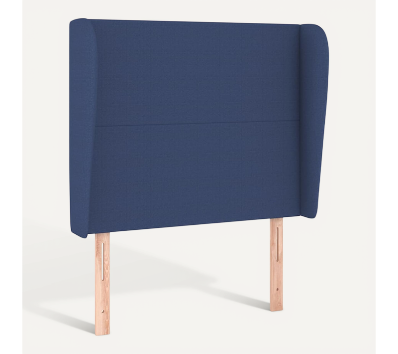 Tête De Lit Avec Oreilles Bleu 103x23x118/128 Cm Tissu