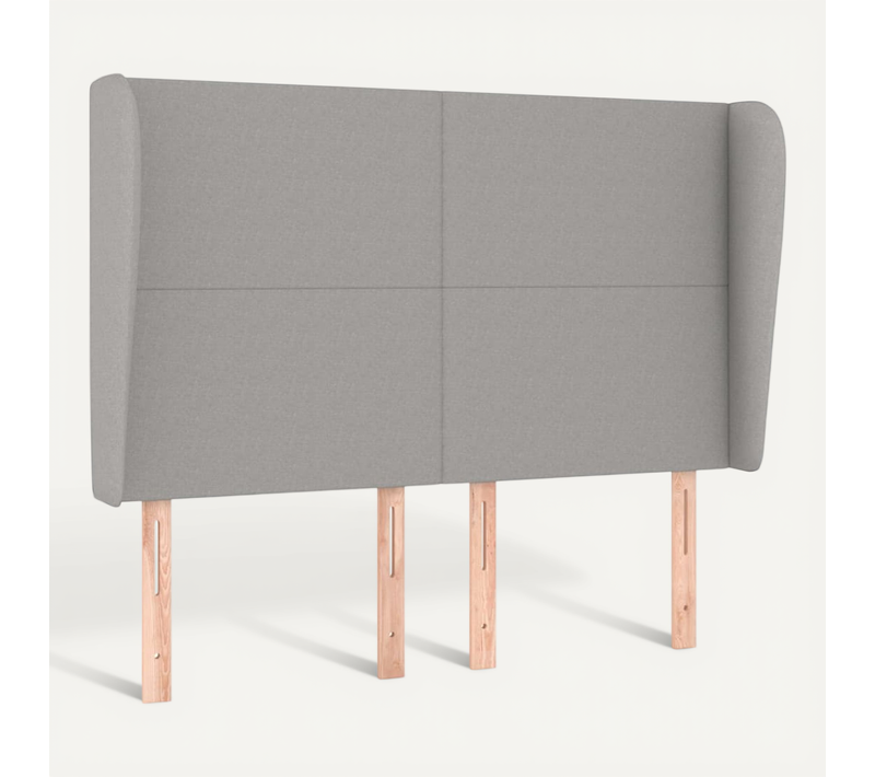 Tête De Lit Avec Oreilles Gris Clair 147x23x118/128 Cm Tissu