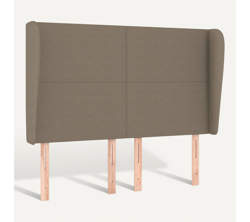 Tête De Lit Avec Oreilles Taupe 147x23x118/128 Cm Tissu