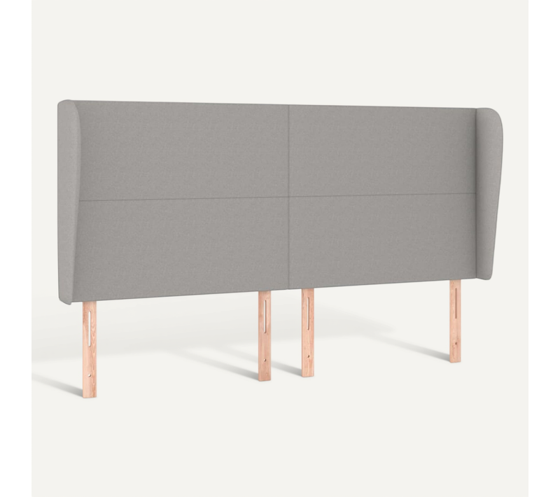 Tête De Lit Avec Oreilles Gris Clair 163x23x118/128 Cm Tissu