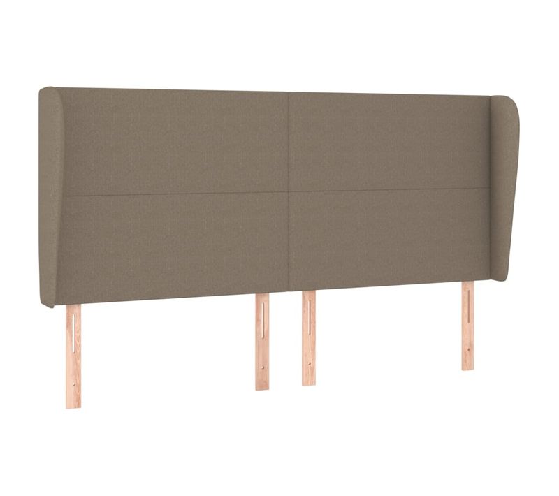 Tête De Lit Avec Oreilles Taupe 183x23x118/128 Cm Tissu