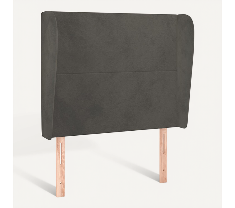 Tête De Lit Avec Oreilles Gris Foncé 83x23x118/128 Cm Velours