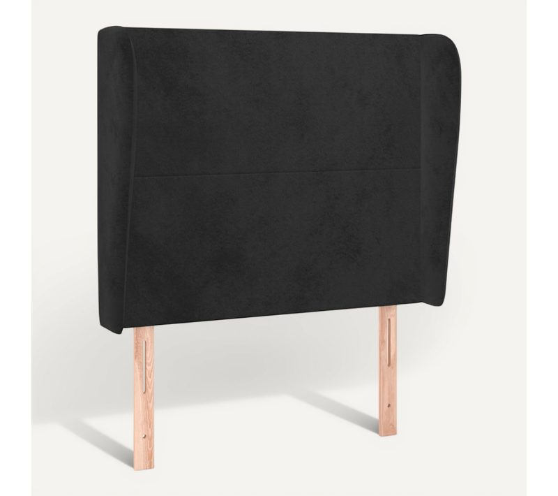 Tête De Lit Avec Oreilles Noir 83x23x118/128 Cm Velours