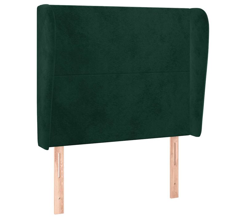 Tête De Lit Avec Oreilles Vert Foncé 83x23x118/128 Cm Velours