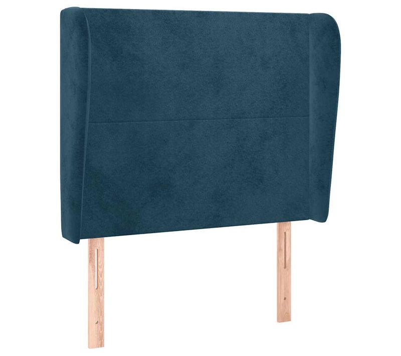 Tête De Lit Avec Oreilles Bleu Foncé 83x23x118/128 Cm Velours