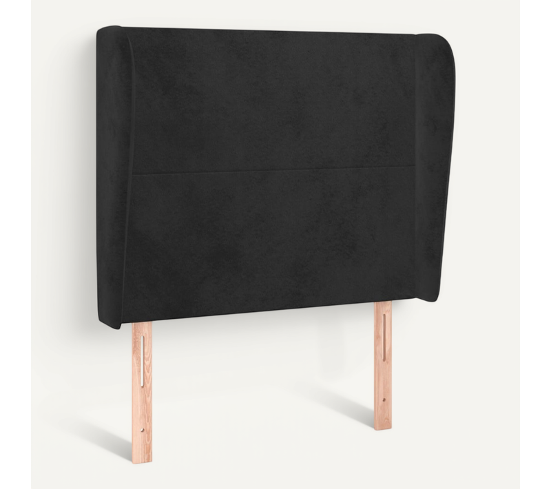 Tête De Lit Avec Oreilles Noir 103x23x118/128 Cm Velours