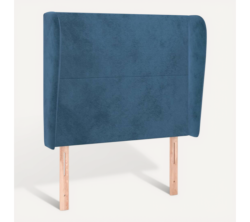 Tête De Lit Avec Oreilles Bleu Foncé 103x23x118/128 Cm Velours