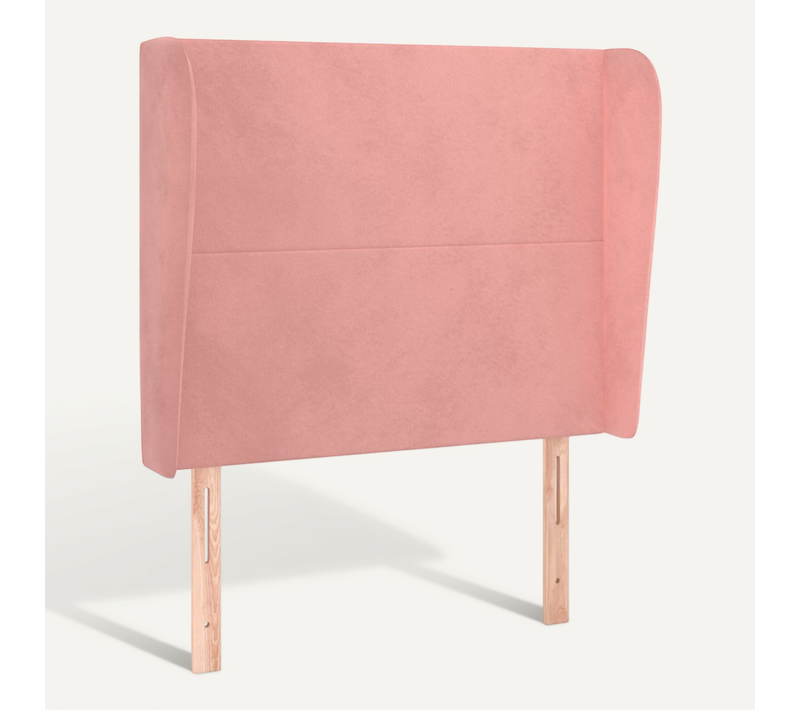 Tête De Lit Avec Oreilles Rose 103x23x118/128 Cm Velours