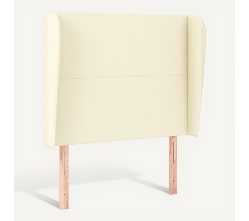 Tête De Lit Avec Oreilles Crème 83x23x118/128 Cm Simili