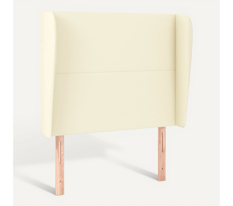 Tête De Lit Avec Oreilles Crème 103x23x118/128 Cm Simili
