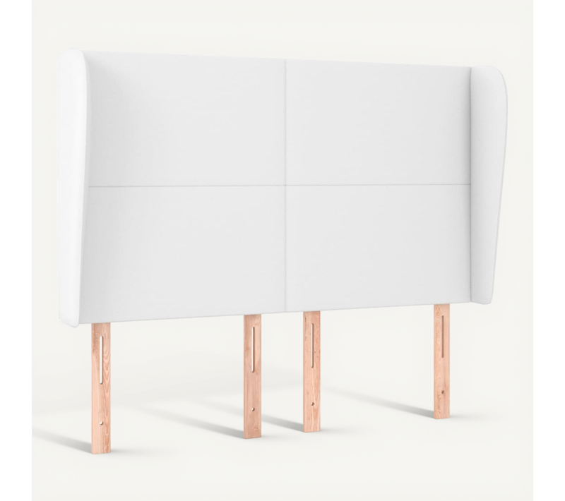 Tête De Lit Avec Oreilles Blanc 147x23x118/128 Cm Simili