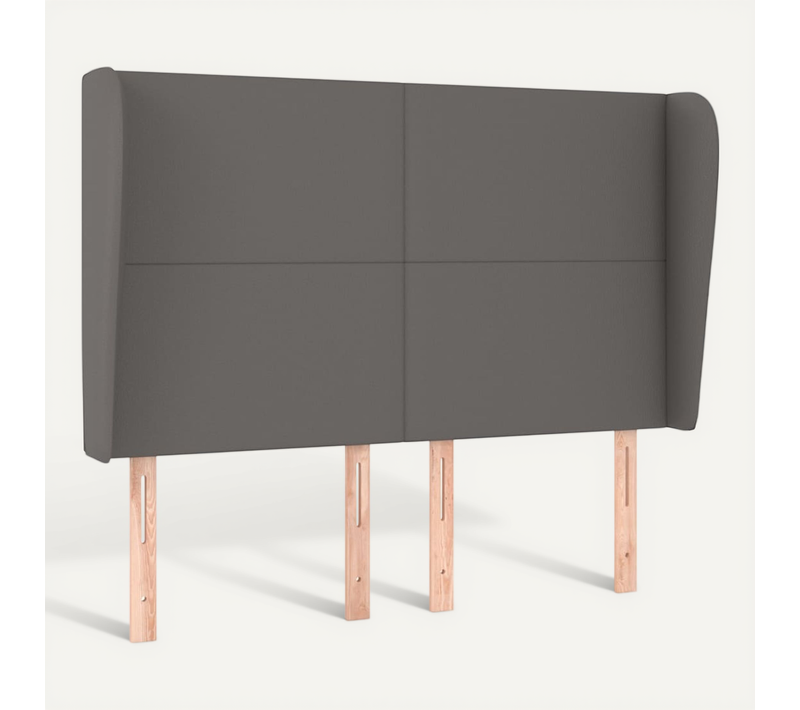 Tête De Lit Avec Oreilles Gris 147x23x118/128 Cm Simili