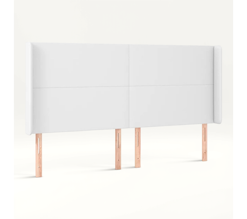 Tête De Lit Avec Oreilles Blanc 163x23x118/128 Cm Simili
