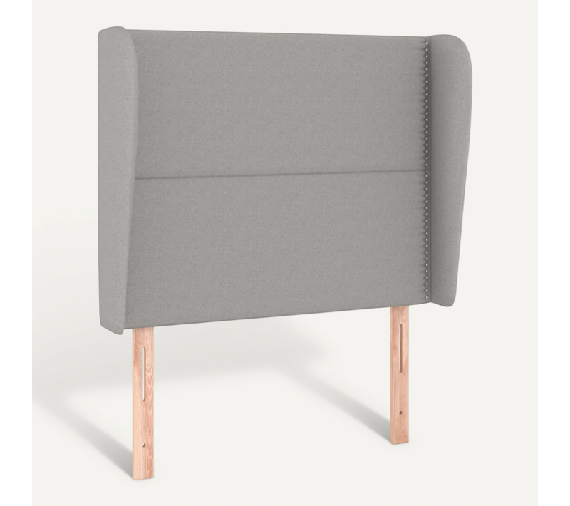 Tête De Lit Avec Oreilles Gris Clair 93x23x118/128 Cm Tissu
