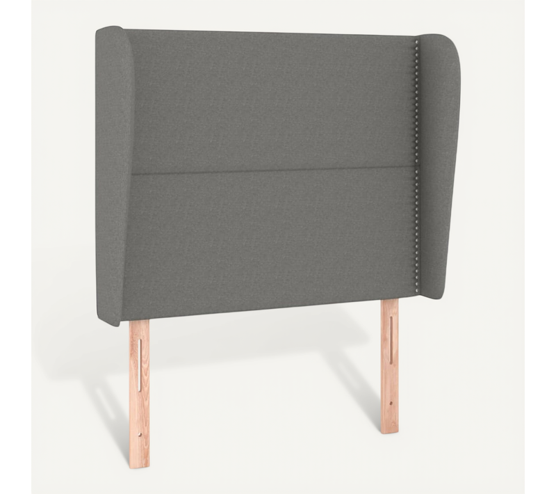 Tête De Lit Avec Oreilles Gris Foncé 93x23x118/128 Cm Tissu