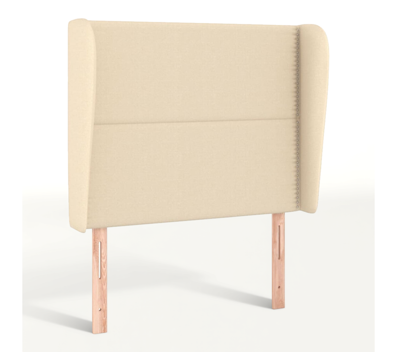 Tête De Lit Avec Oreilles Crème 93x23x118/128 Cm Tissu