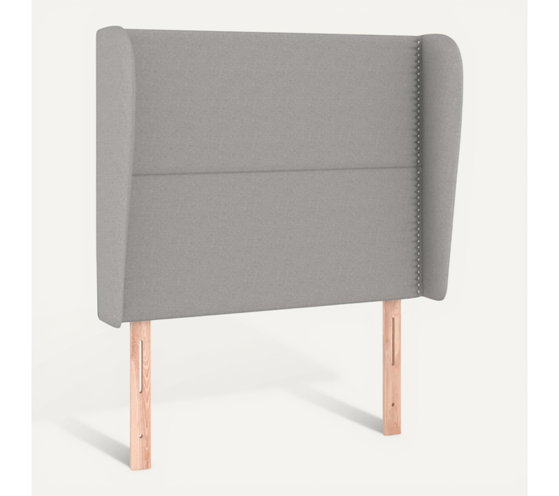 Tête De Lit Avec Oreilles Gris Clair 103x23x118/128 Cm Tissu