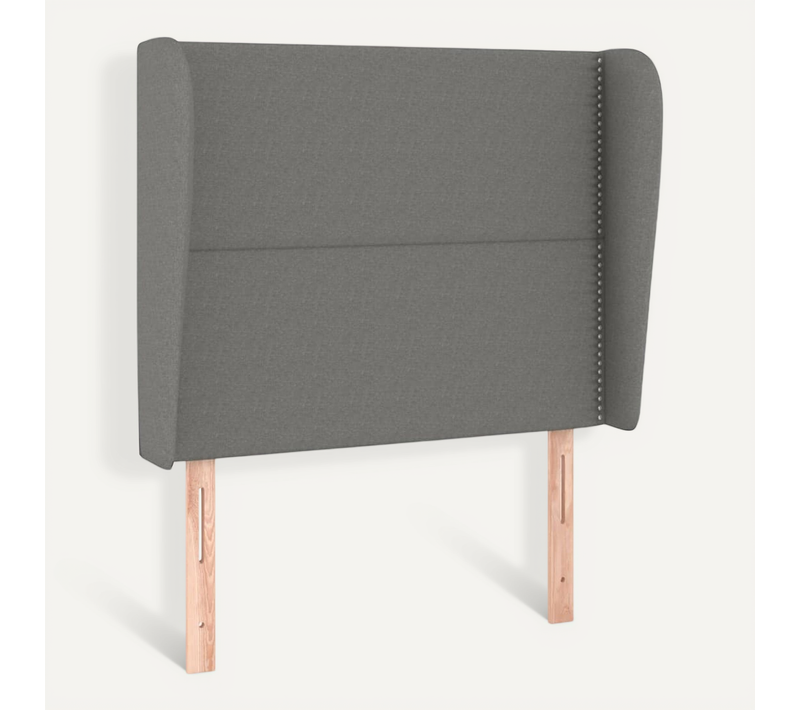 Tête De Lit Avec Oreilles Gris Foncé 103x23x118/128 Cm Tissu