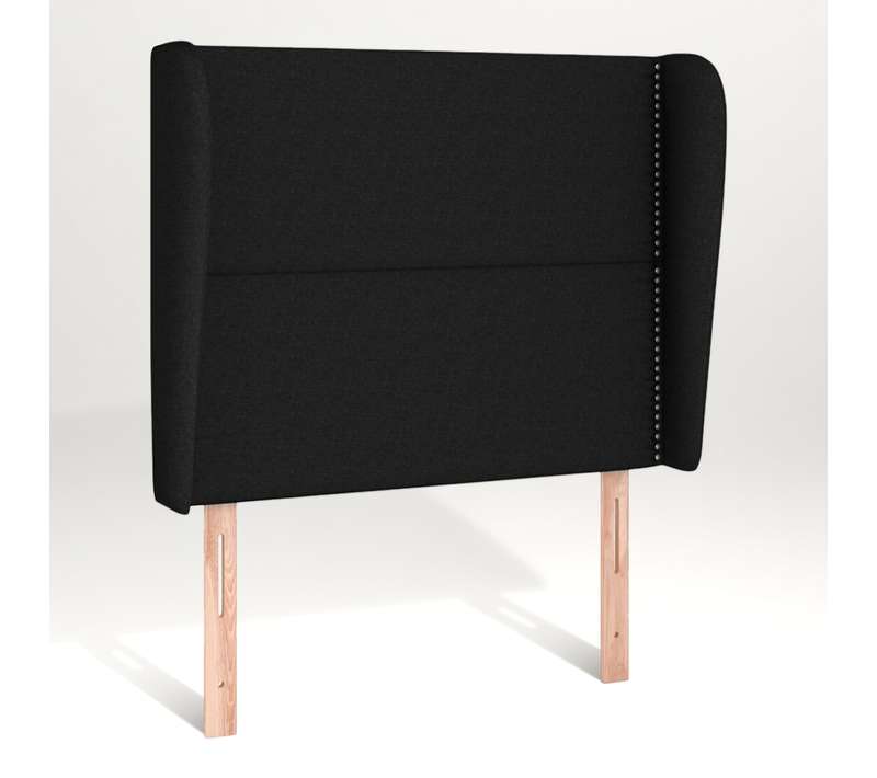 Tête De Lit Avec Oreilles Noir 103x23x118/128 Cm Tissu