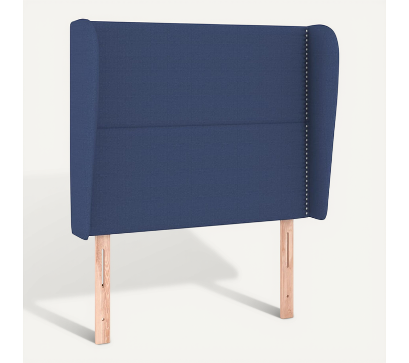 Tête De Lit Avec Oreilles Bleu 103x23x118/128 Cm Tissu
