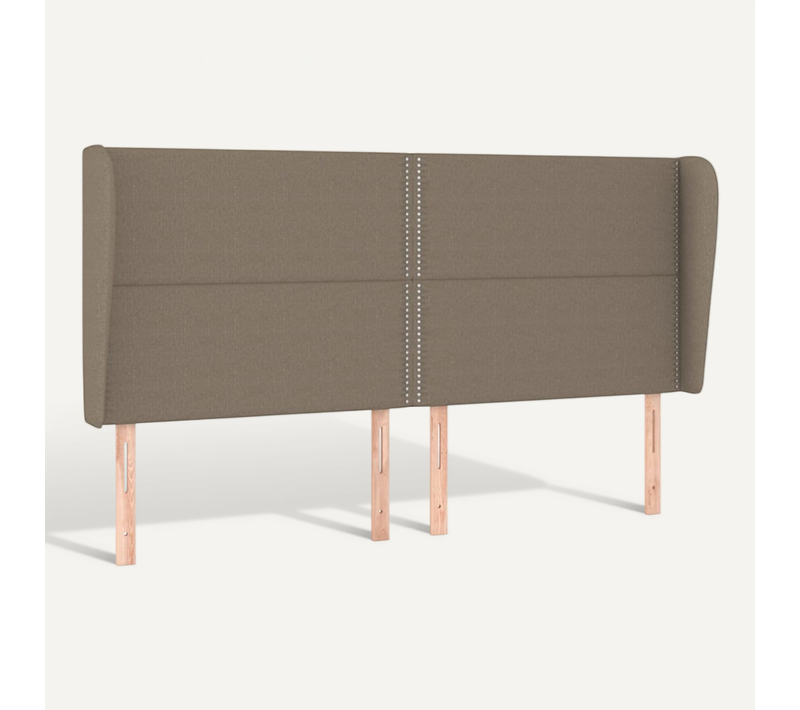 Tête De Lit Avec Oreilles Taupe 183x23x118/128 Cm Tissu