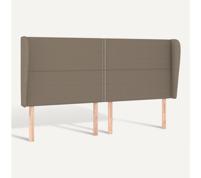Tête De Lit Avec Oreilles Taupe 203x23x118/128 Cm Tissu