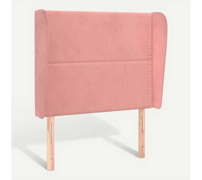 Tête De Lit Avec Oreilles Rose 103x23x118/128 Cm Velours