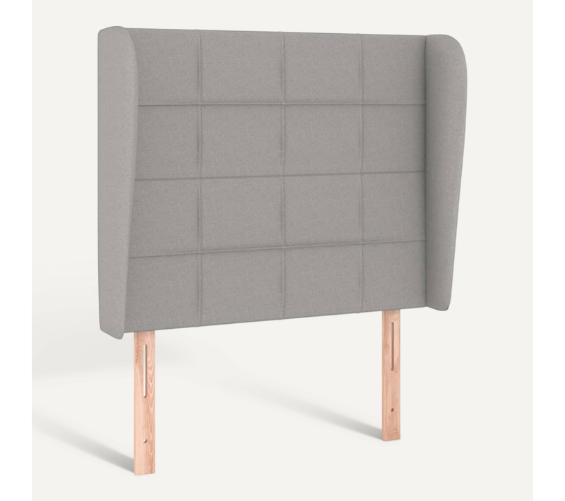 Tête De Lit Avec Oreilles Gris Clair 83x23x118/128 Cm Tissu