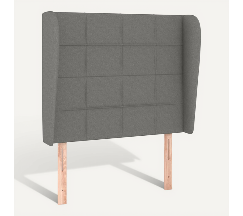 Tête De Lit Avec Oreilles Gris Foncé 83x23x118/128 Cm Tissu