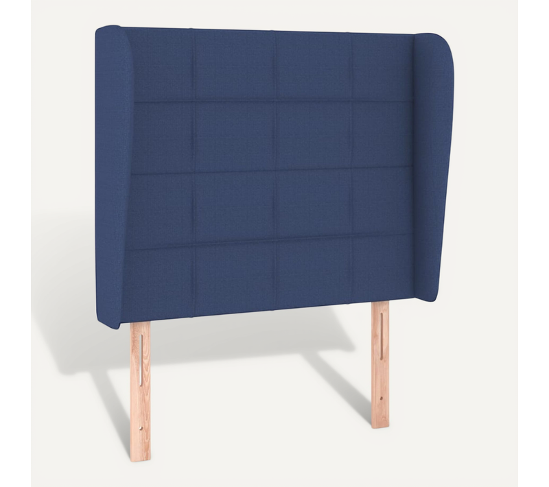 Tête De Lit Avec Oreilles Bleu 83x23x118/128 Cm Tissu