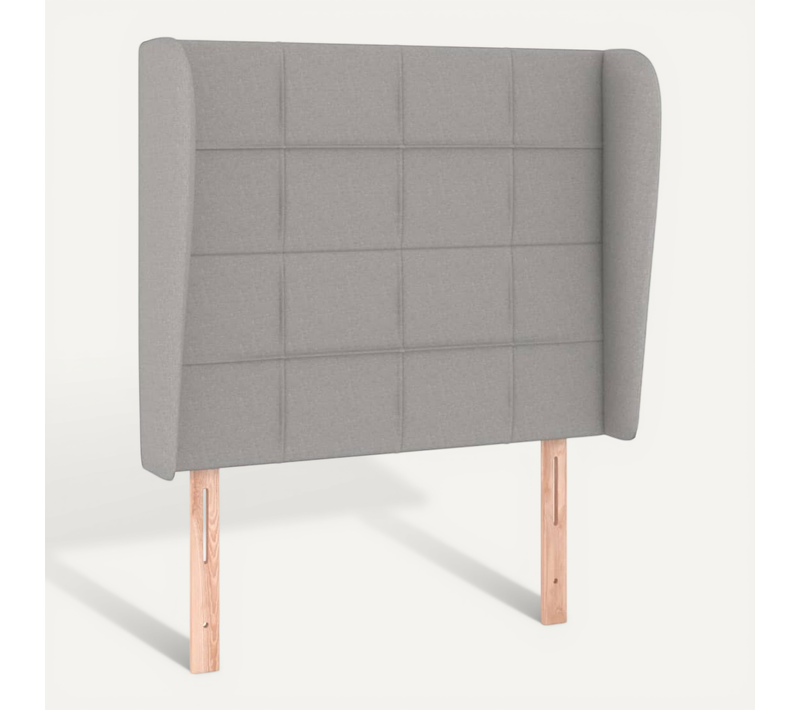 Tête De Lit Avec Oreilles Gris Clair 103x23x118/128 Cm Tissu