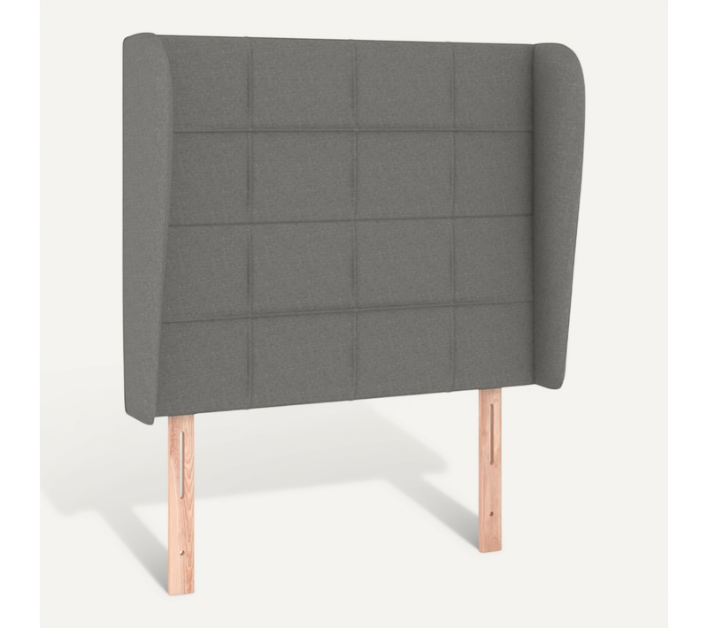 Tête De Lit Avec Oreilles Gris Foncé 103x23x118/128 Cm Tissu