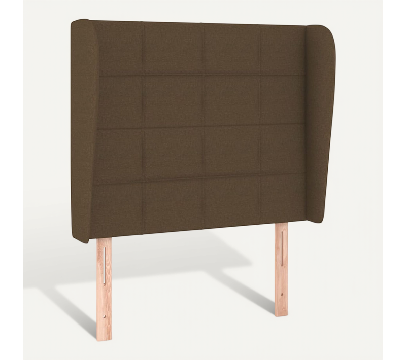 Tête De Lit Avec Oreilles Marron Foncé 103x23x118/128 Cm Tissu