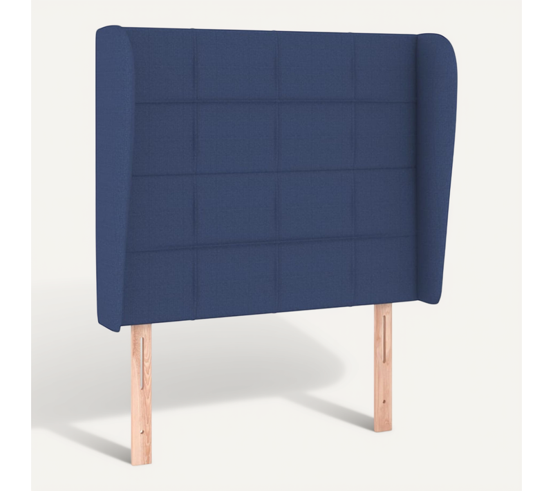 Tête De Lit Avec Oreilles Bleu 103x23x118/128 Cm Tissu