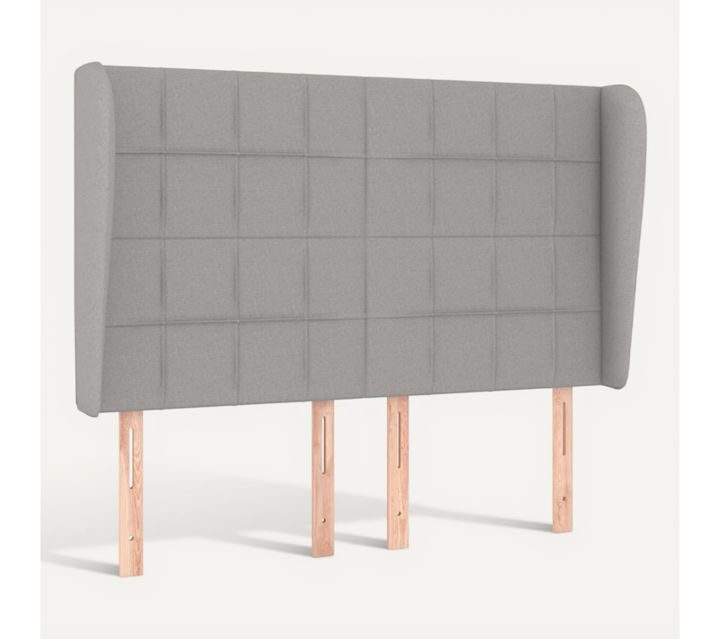 Tête De Lit Avec Oreilles Gris Clair 147x23x118/128 Cm Tissu
