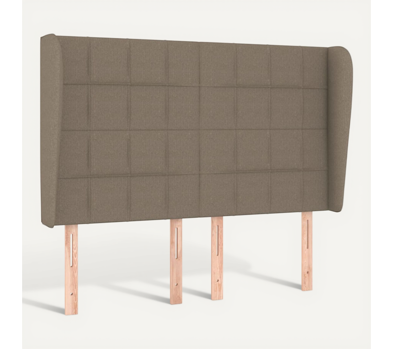 Tête De Lit Avec Oreilles Taupe 147x23x118/128 Cm Tissu