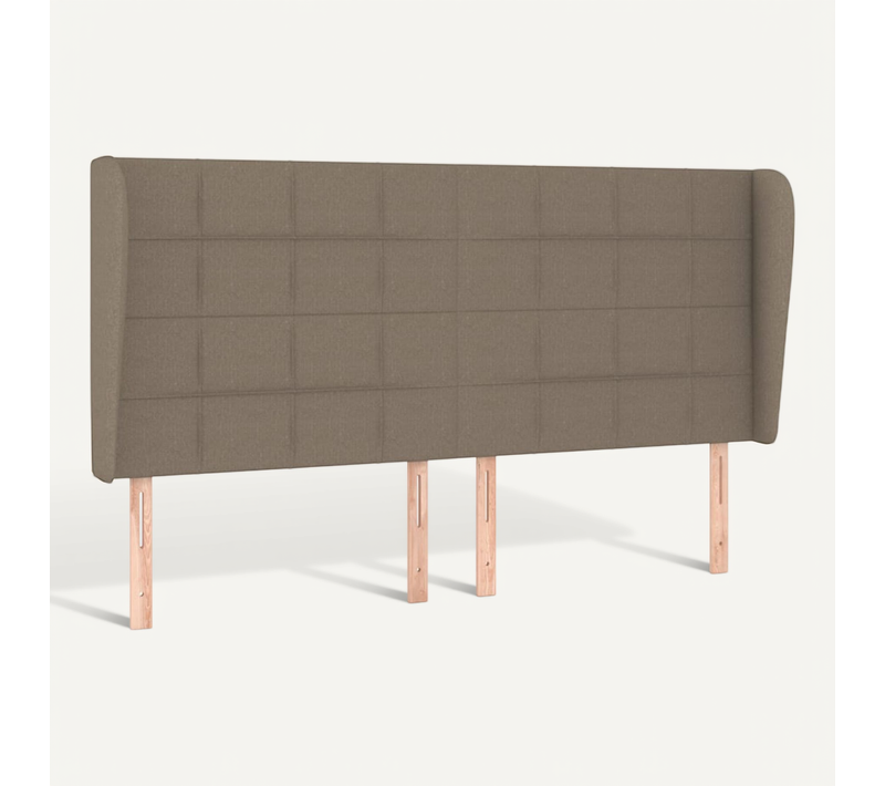 Tête De Lit Avec Oreilles Taupe 163x23x118/128 Cm Tissu