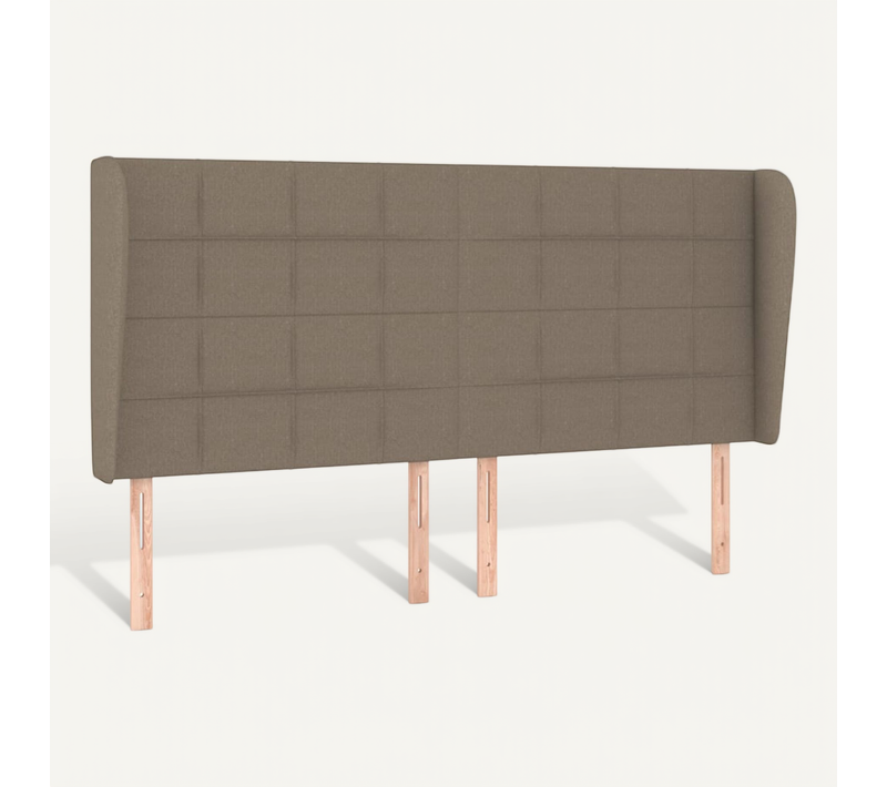 Tête De Lit Avec Oreilles Taupe 203x23x118/128 Cm Tissu
