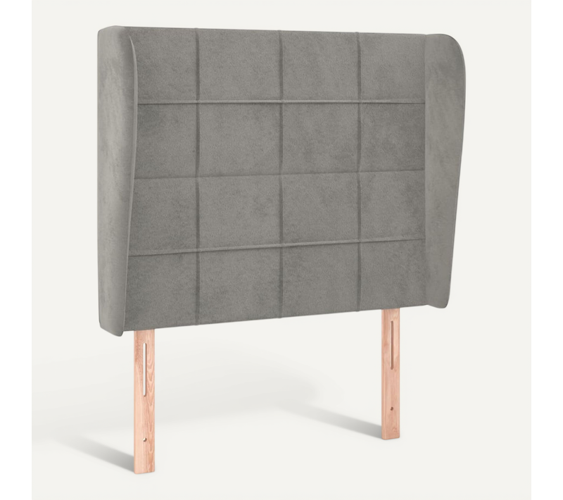 Tête De Lit Avec Oreilles Gris Clair 83x23x118/128 Cm Velours