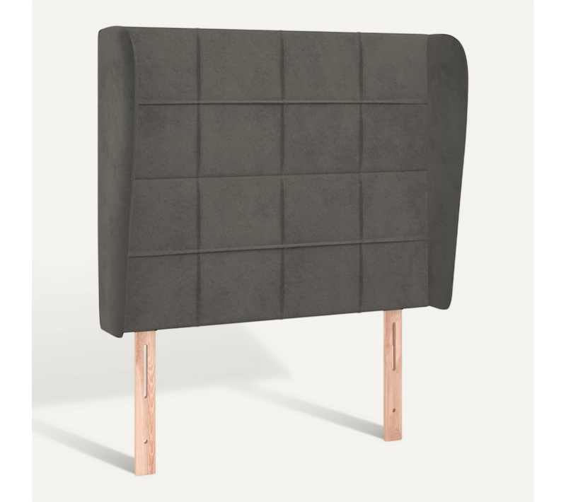Tête De Lit Avec Oreilles Gris Foncé 83x23x118/128 Cm Velours