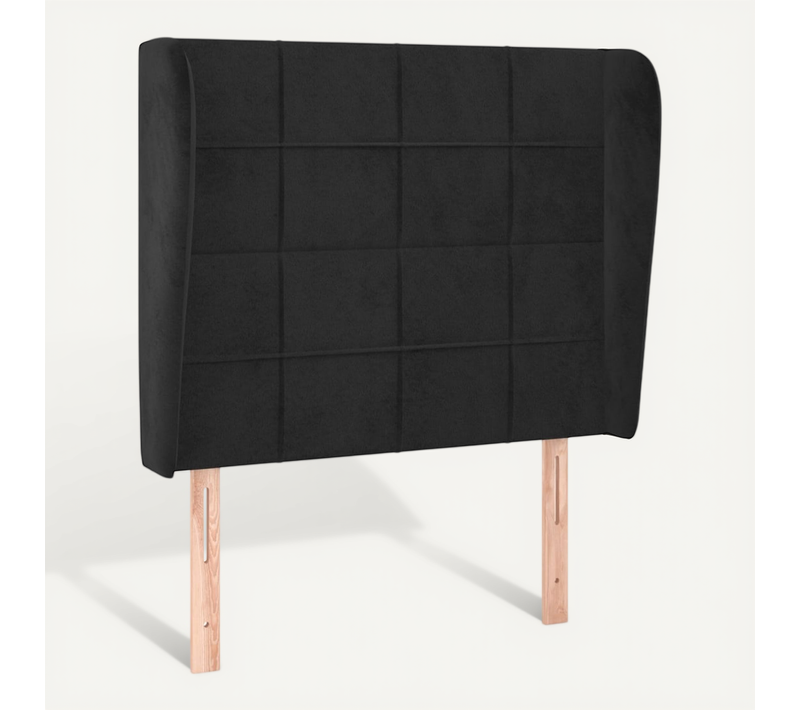 Tête De Lit Avec Oreilles Noir 83x23x118/128 Cm Velours