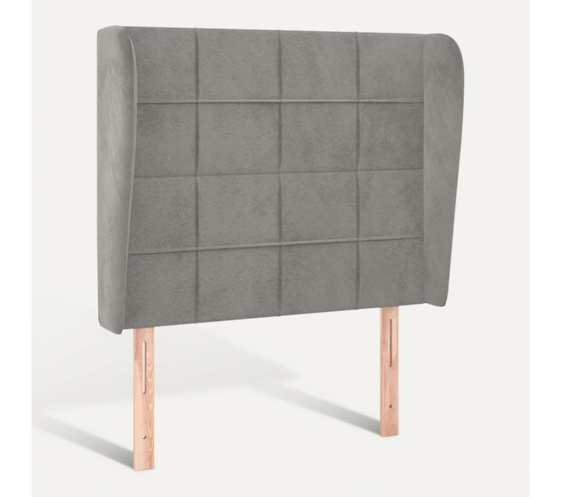 Tête De Lit Avec Oreilles Gris Clair 93x23x118/128 Cm Velours
