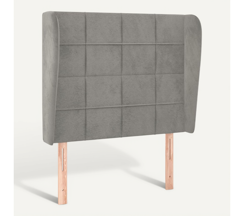 Tête De Lit Avec Oreilles Gris Clair 103x23x118/128 Cm Velours
